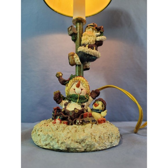 Christmas Table Desk Lamp w/Santa Claus & Snowman & Penguin Vintage 13''Tall - Picture 2 of 9